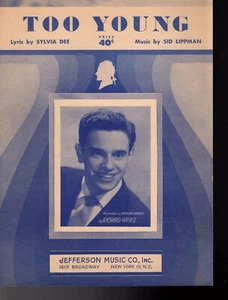 Too Young Sheet Music 1951 Richard Hayes - Picture 1 of 2