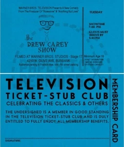 DREW CAREY SHOW - BOLETO DE TELEVISIÓN - TALÓN CLUB - REIMPRESIÓN DE BOLETOS - TARJETA DE FANTASÍA - Imagen 1 de 1