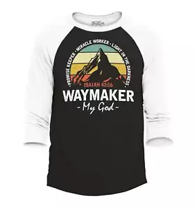 Waymaker My God Isaiah 42:16 Raglan Baseball Jesus Shirts - Picture 1 of 3