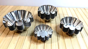 New StainlessSteel Baking Tart Tins 10cm,8cm, 7.5cm,6cm Sets of 8 Made in France - Picture 1 of 16