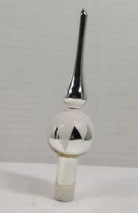 Vintage Mini Glass Frosted Christmas Tree Topper 5-1/2" - Picture 1 of 5