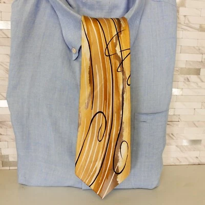 Corbata Jerry Garcia Para Hombre Marrón Dorado Edición Limitada Pintura Rústica Artista Bateristas Foto 1 de 4