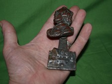 Antique Bronze Door Knocker William Shakespeare and House 12.5cm high