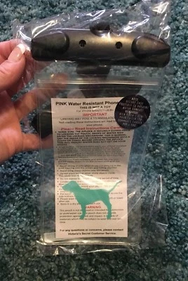 NOVO Cordão Victoria Secret ROSA Resistente à Água Capa Telefone Transparente com Cachorro Verde - Imagem 1 de 2