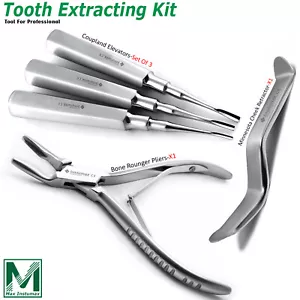 Basic Tooth Extraction Kit Coupland Dental Extracting Elevators Rongeur Plier CE - Picture 1 of 19