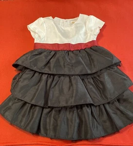 Gymboree Girls Black/White with Red Band Three Tier Party Dress SZ4 Dress - Picture 1 of 10