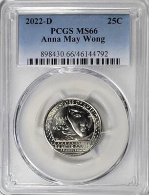2022-D Clad Washington Quarter - Anna May Wong - PCGS MS66 - Image 1 of 2