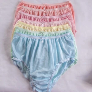 7pc Nylon Panties Underwear Unisex Silky Soft Smooth Briefs High Waist 30"-36" L - Picture 1 of 14