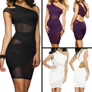 Mini Abito Donna Sexy Lingerie Maglia Trasparente Bodycon Sera Clubwear Festa - Foto 1 di 13