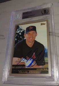 CRAIG BIGGIO HOUSTON ASTROS SIGNED AUTOGRAPHED 2000 TOPPS CARD BAS SLABBED MLB - Picture 1 of 3