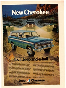Jeep Cherokee Blue It's a Jeep and a half 1974 print ad - Picture 1 of 1
