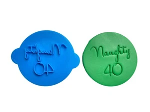 40th birthday cookie Stamp Number 40 Custom Name Naughty 40 - Picture 1 of 10