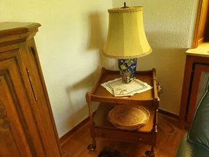 Chinesische Vasenlampe ca 1930 blaugrundig - Bild 1 von 3