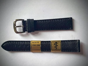 Rhein Fils 18mm Leder und Korkband Titan Schnalle NEU mattschwarz - Bild 1 von 3
