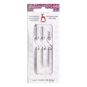 3x Pony Wool Needles Large Eye Loop Knitting Crochet Yarn Sewing Craft Aluminium - Picture 1 of 3