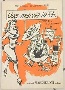 1959 MUSIKPARTITUR EIN MARSCH IN FA PANZERI MASCHERONI SANREMO - Bild 1 von 1