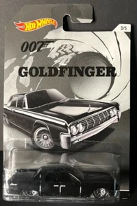 Hot Wheels '64 Lincoln Continental Goldfinger 3/5 James Bond 007 Black - Picture 1 of 1
