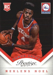 2013-14 Prestige Bonus Shots Silver 76ers Basketball Card #166 Nerlens Noel
