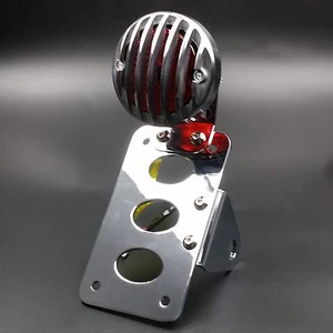 Bobber Vintage Retro Side Axle LICENSE PLATE Grill TAIL LIGHT For HARLEY Custom - Picture 1 of 7