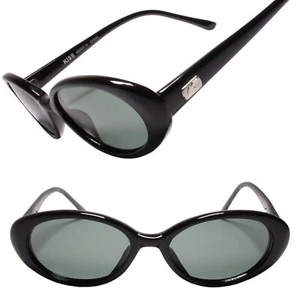 Gafas de sol True Vintage para mujer lentes ovaladas ligeras contorno de ojos de gato marco negro - Imagen 1 de 3