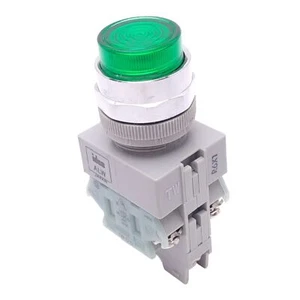 IDEC ALW29920D-G-24V Green Illuminated Pushbutton, ø22mm, NO+NO, 24VAC/DC Lamp - Picture 1 of 7