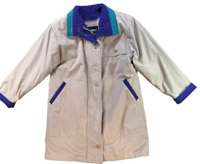 Abrigo Chaqueta London Niebla Mujer Talla XS Cremallera Aislante Edredón Forro Tostado Púrpura Foto 1 de 4