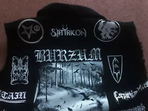 True Scandinavian Black Metal Battle Jacket Norway Sweden Finland Denim Vest (S) - Picture 1 of 12