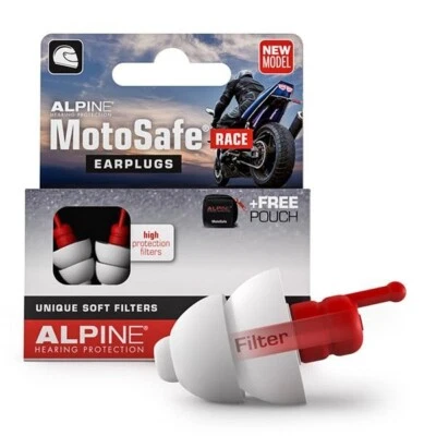 ALPINE MOTOSAFE RACE EAR PLUGS - MOTORCYCLE STREET RACE COMMUTE PROTECTION - image 1 of 4