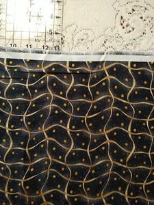 Debbie Mumm Fabric for SSI Dk Gray Tan Stars & Ribbon Check Mumm's the Word 24" - Picture 1 of 4