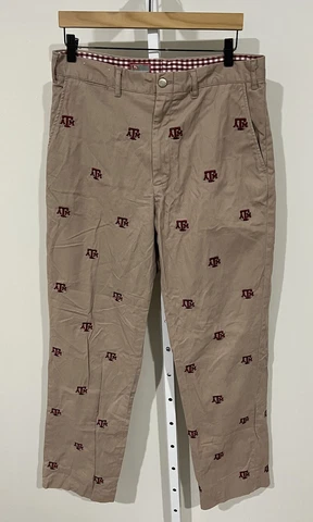 Pennington & Bailes Texas A&M Aggies Chino Pants Men 36 Flat Front Khaki Cover