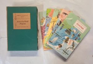 American Geographical Society Around the World Program 5 Books + Slipcase VG - Picture 1 of 13