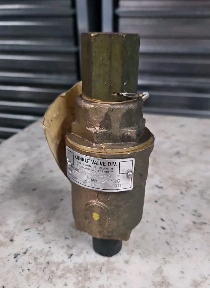 20-C01-MG Kunkle Valve 1/2" 75 PSIG 8 GPM Safety Relief Valve - 3 Available NEW! - Image 1 of 1