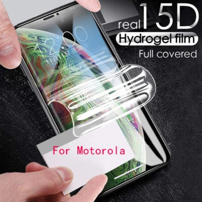 New Hydrogel Film For Motorola Moto G9 E7 G8 E6 Z2 Screen Protector Film Lot - Image 1 of 4