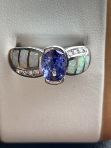 NEW FIRE OPAL RING 925 STERLING SILVER Purple Amethyst Gemstone Size 6.25 - Picture 1 of 12