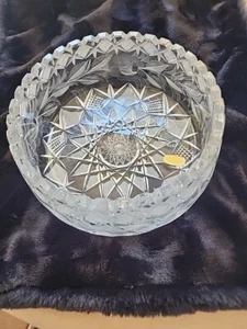 ANTIQUE AMERICAN BRILLIANT PERIOD CUT GLASS BOWL STAR CENTER FAN DIAMOND POINT - Picture 1 of 9