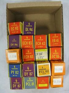 Konvolut 18 "NOS new old stock" Elektronen Röhren SIEMENS electron tubes - Bild 1 von 1