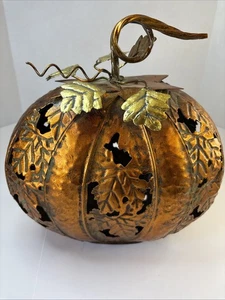 Hojas de calabaza de metal recortes color cobre 10,25” X 10” Halloween otoño otoño - Imagen 1 de 4