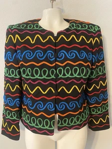 Maggy London Kenneth Nolan Damenjacke Blazer Mehrfarbig Festival Größe 14 - Bild 1 von 14