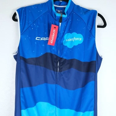 Capo Size Large Sleeveless Cycling Jersey Shirt Zip Up Salesforce Blue Employee - Image 1 of 4