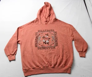 Billabong Women's Rhythm Graphic L/S Hooded Pullover Sweatshirt CL8 Orange Large - Picture 1 of 4