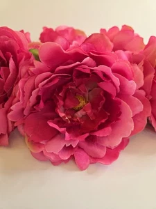 SECHS rosa fuchsia Pfingstrose Blume Serviettenringe realistisch Muttertag Garten Mittagessen - Bild 1 von 8