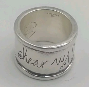 Bague large bande Shawn Killinger en argent sterling Hear My Soul Speak taille 6,5 - Photo 1/6