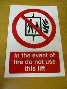  En caso de incendio no utilice este elevador señal de seguridad - Imagen 1 de 1