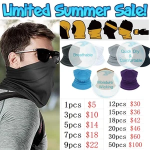 Summer Cycling Fishing Face Cover UV Protection Mask Cool Neck Gaiter Breathable - Picture 1 of 25