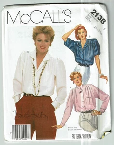 McCalls #2138 VTG Front close Blouse with variations Pattern Sz 10-14 uc - Picture 1 of 2