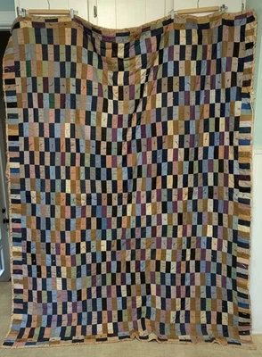 Vintage Brick Steps Antique Quilt Hand Stitched 65" X 82" - Image 1 of 4