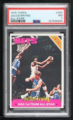 1975-76 Topps Julius Erving #300 PSA 7 HOF - Image 1 of 3