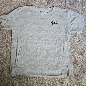 Moto GP Size 2XL Gray Short Sleeve Embroidered AOP Motorcycle Racing Shirt - Picture 1 of 9
