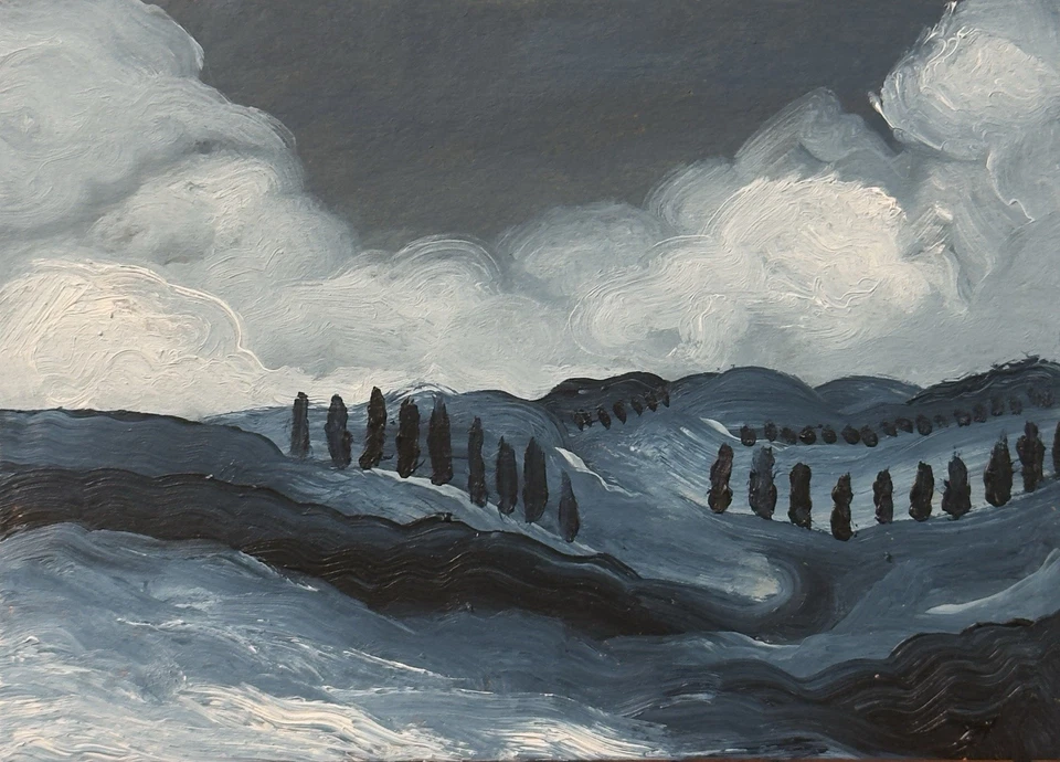 ACEO Original Pintura al Óleo Paisaje ATC Arte Tarjeta Naturaleza Abstracto por Emmer Plaxe Foto 1 de 1