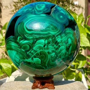 Cuarzo de malaquita natural raro de 20,3 lb tallado a mano esfera cristal curación - Imagen 1 de 16